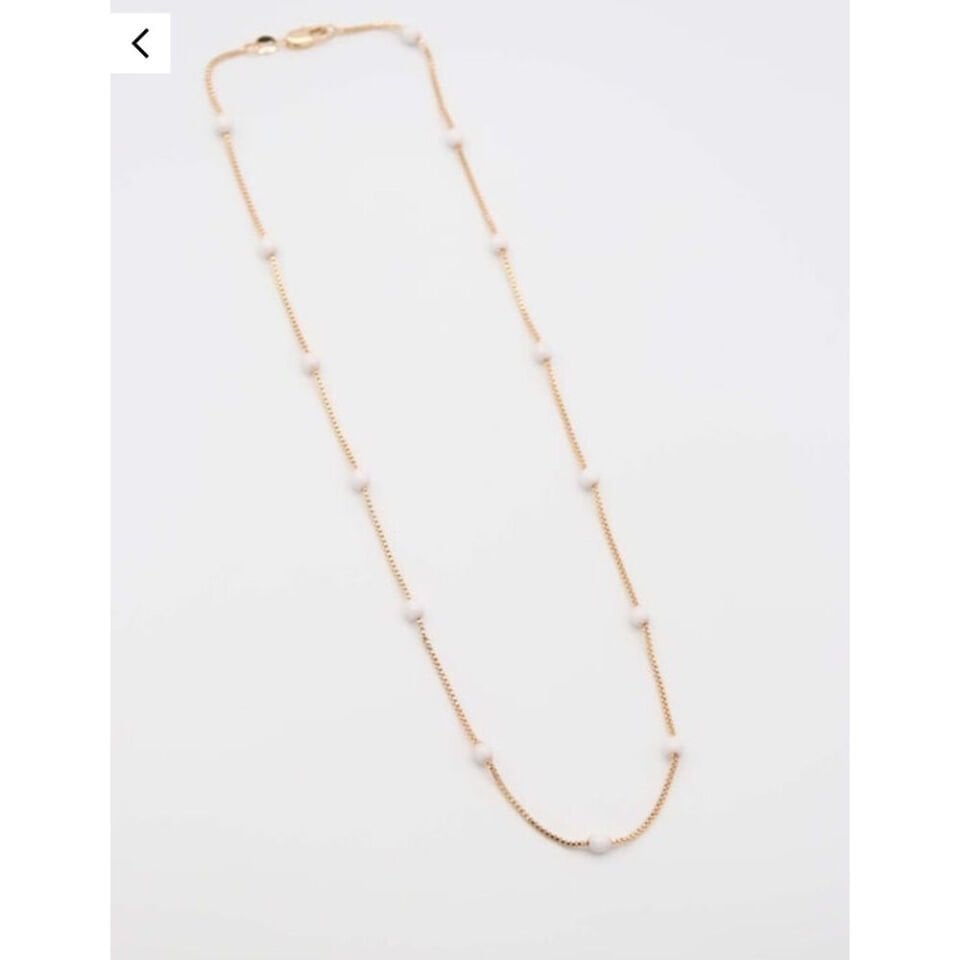 Beyaz Top Kolye ( 45 cm )