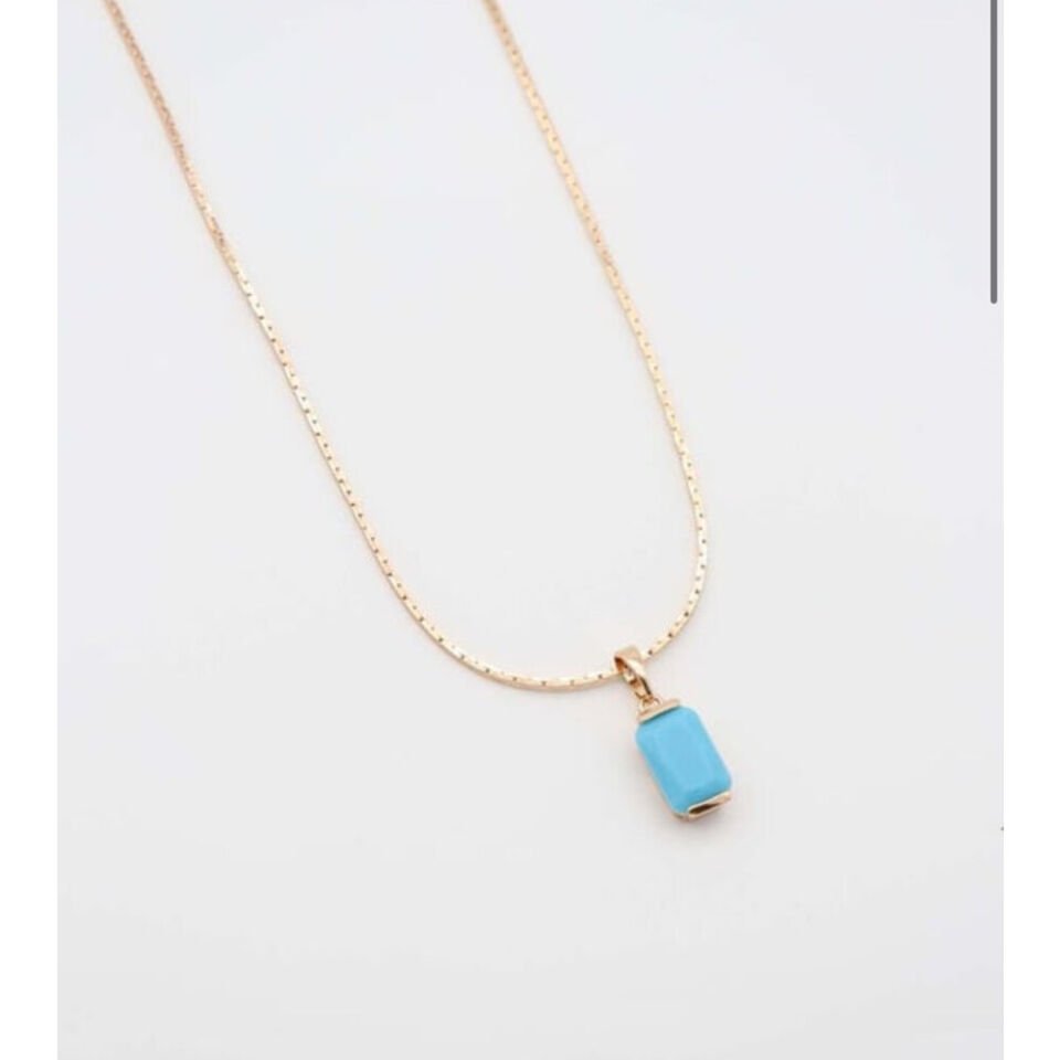 Mavi Boncuk Uçlu Kolye ( 50 cm )