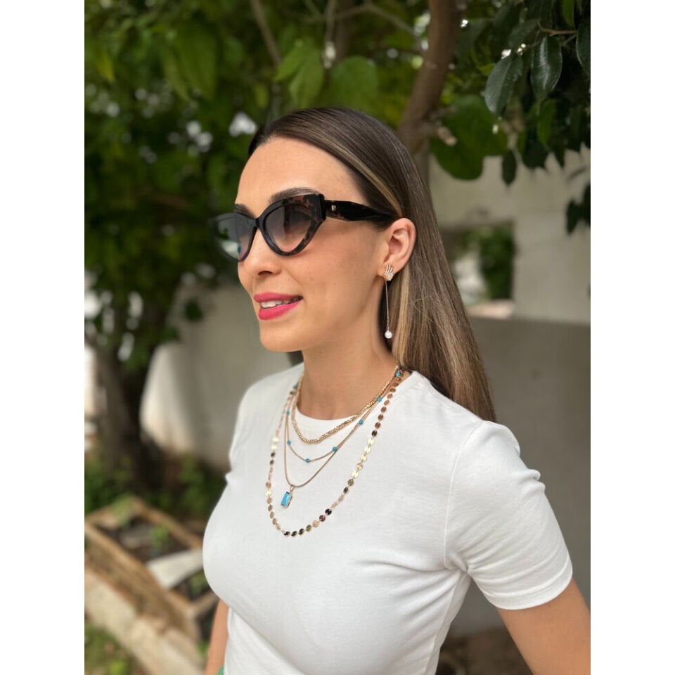 Mavi Boncuk Uçlu Kolye ( 50 cm )